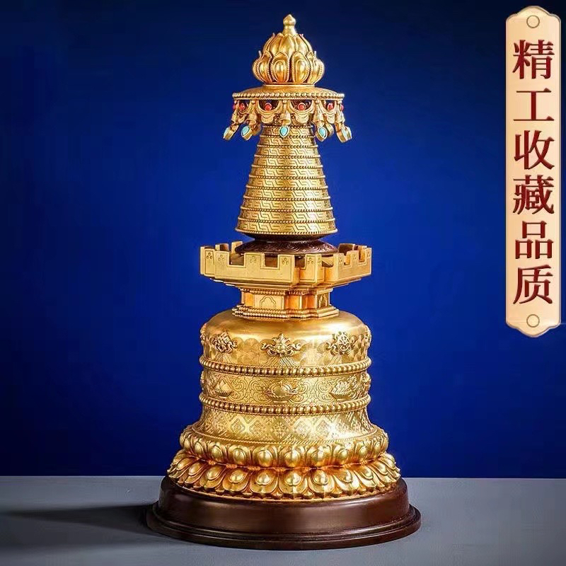 噶当塔西藏舍利塔佛塔摆件藏传佛教藏密宗用品菩提宝塔纯铜噶当塔
