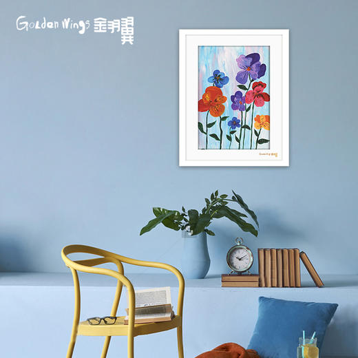 装饰画 《蝴蝶花花》傅一然 金羽翼残障小艺术家手绘作品 复制画/原画 商品图1