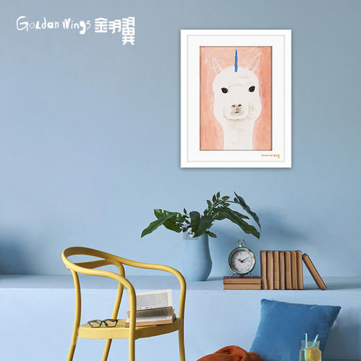 装饰画 《我是独角的羊咩咩》郜博凡 金羽翼残障小艺术家手绘作品 复制画/原画 商品图1