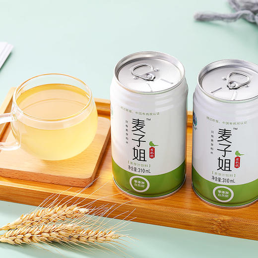 麦子姐有机麦芽汁易拉罐装纯素食品自然甜含氨基酸维生素饮料310毫升 商品图0
