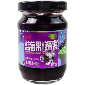 无防腐剂无色素 颗粒蓝莓果酱  （160g*2瓶）
