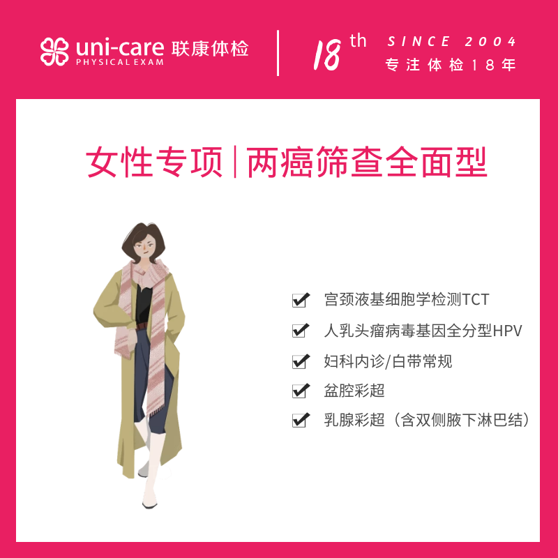 女性专项 | 两癌筛查全面型 乳腺/宫颈癌筛查
