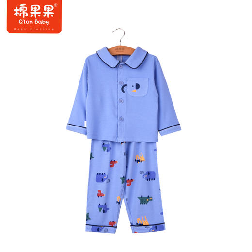 商场同款棉果果秋季新款加厚兰精莫代尔对开套装男童两件套家居服舒适柔软M311304222550 商品图4