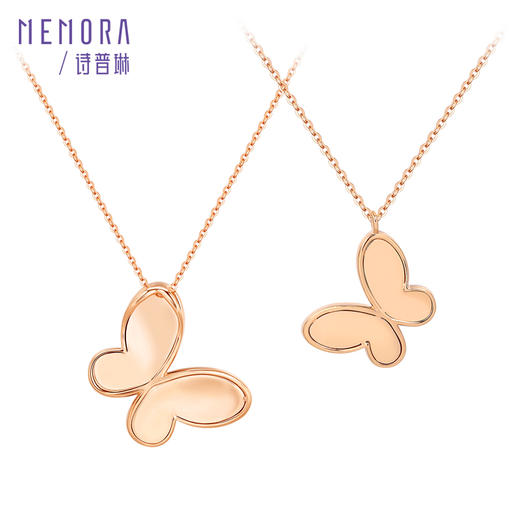 MEMORA诗普琳玫瑰18K金项链蝶梦青春，三色可选蝴蝶项链KN3023、KN3024 商品图12