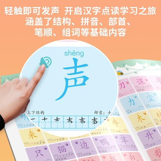 (仓发) 发声书 有声手指点读书:汉字读和写 3-6岁 儿童识字700例点读大书 会说话的识字书 海润阳光/山东人民出版社/9787209125703 商品图6