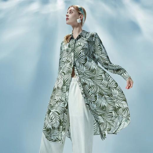 安莉芳新品ins风桑蚕丝棉衬衫款睡裙女士长袖可外穿家居裙EL00464 商品图1