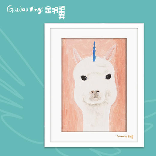 装饰画 《我是独角的羊咩咩》郜博凡 金羽翼残障小艺术家手绘作品 复制画/原画 商品图0