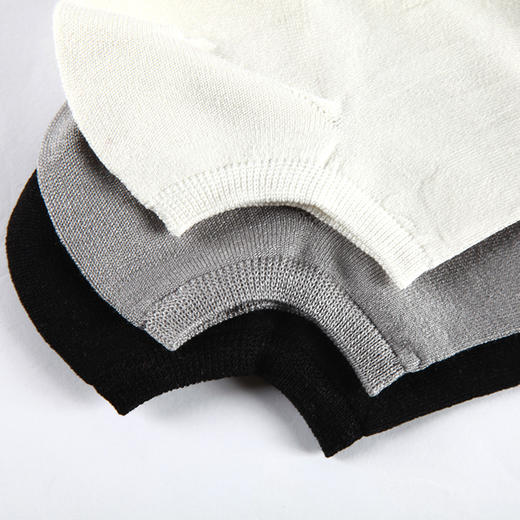 【三双组合装】金三塔新品蚕丝女士纯色船袜短袜子女  JXQ220 商品图3