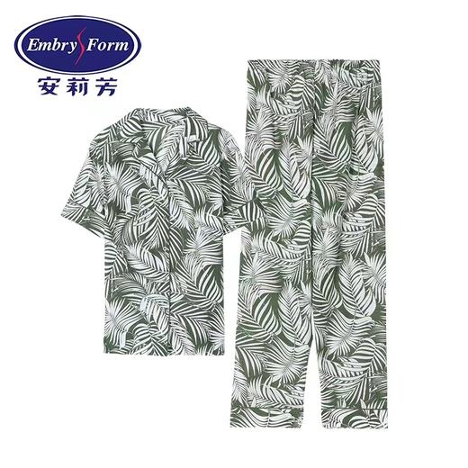 安莉芳新品ins风桑蚕丝棉睡衣套装女士小翻领开衫式家居服EL00463 商品图1