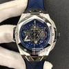 恒.宝Hublot 宇舶 全新Big Bang Sang Bleu II 刺青腕表！
1️⃣直径45毫米！图形元素贯穿表壳，通过切割和雕刻融入到六边形表圈之中。6颗H型钛金螺钉牢固定表圈。表耳处带 商品缩略图0