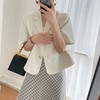 （清仓现货）【社群供V】薄款短袖小西装外套女设计感小众洋气休闲西服上衣涤纶 商品缩略图0