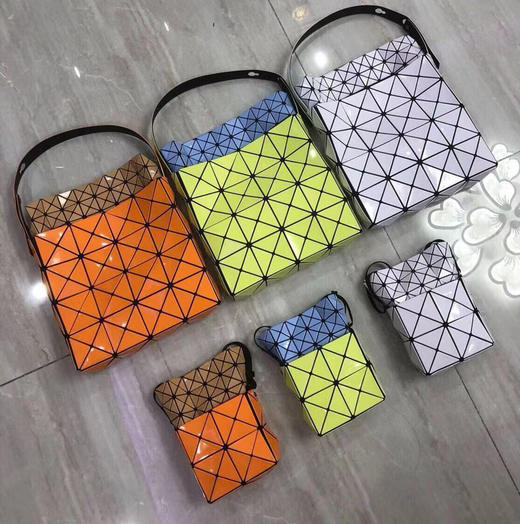 620-9 三宅新款 盒子包 双拼设计 大号手提包 小号斜挎包 商品图7