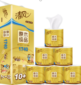 清风金装有芯卷纸4层145克12卷
