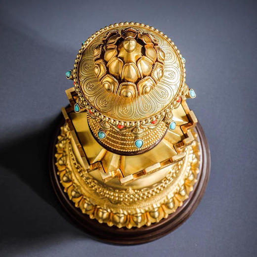 噶当塔西藏舍利塔佛塔摆件藏传佛教藏密宗用品菩提宝塔纯铜噶当塔 商品图1