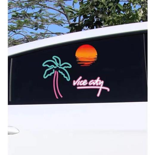 汽车贴纸复古风落日余晖夕阳车窗玻璃防水防晒反光电动车摩托车贴 商品图4