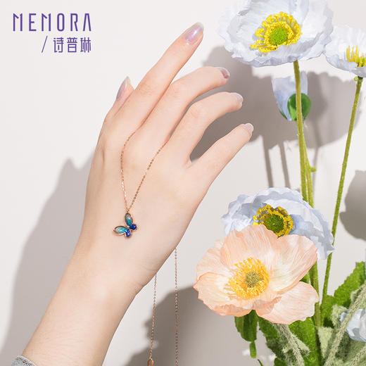 MEMORA诗普琳玫瑰18K金项链蝶梦青春，三色可选蝴蝶项链KN3023、KN3024 商品图13