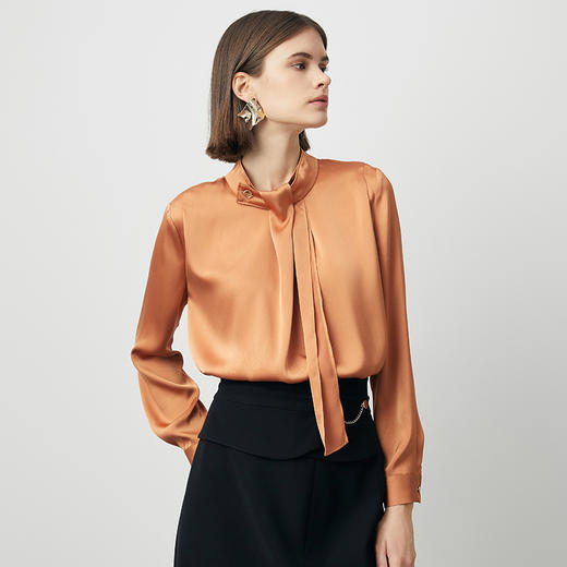 EITIE爱特爱秋季新款时尚职业百搭显瘦飘带小上衣7113801 商品图7