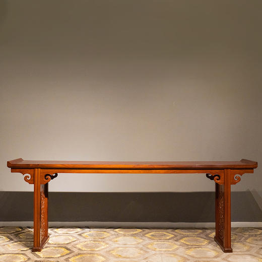 红木夹头榫透雕螭龙纹翘头案 商品图0