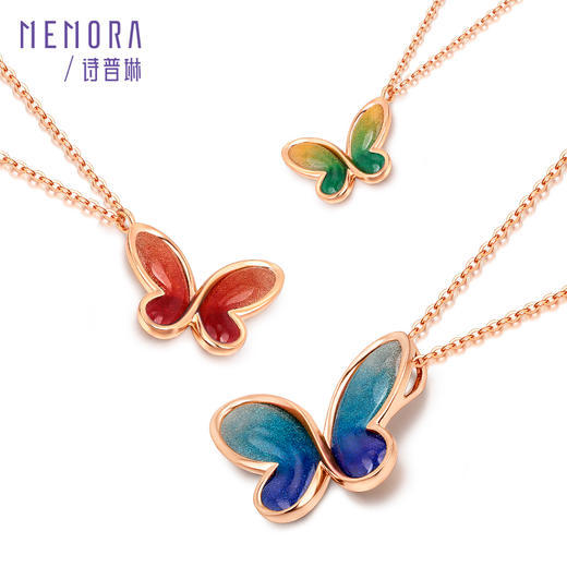 MEMORA诗普琳玫瑰18K金项链蝶梦青春，三色可选蝴蝶项链KN3023、KN3024 商品图9
