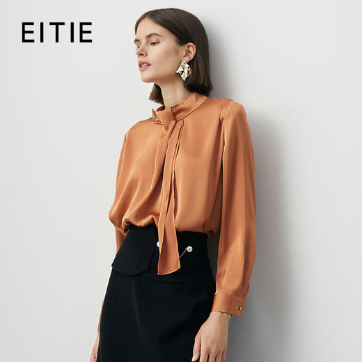 EITIE爱特爱秋季新款时尚职业百搭显瘦飘带小上衣7113801 商品图1