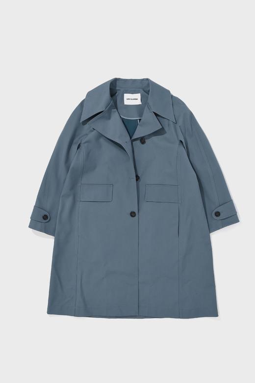 LOW CLASSIC  奶油黄/湖蓝色双口袋弧形风衣 商品图7