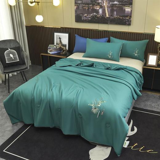 【艾草驱蚊菌刺绣款凉感丝空调被】一床被子=艾草被+驱蚊被+空调被，凉感冰丝面料，可机洗，让你远离空调病，完美裸睡！ 商品图2