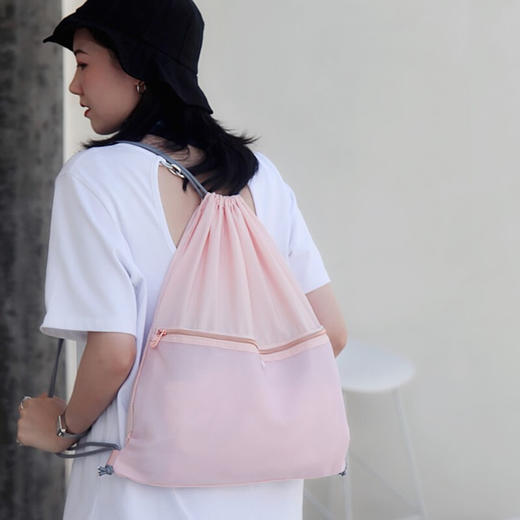 又见美物 抽绳背袋（L） 休闲运动可配情侣亲子款背包 轻便防泼水耐磨 EB1109 商品图2