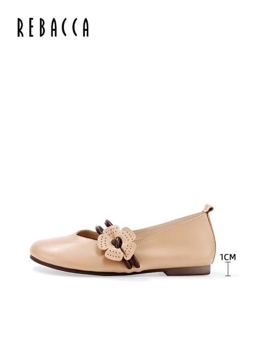 2楼瑞贝卡女鞋玛丽珍鞋奶奶鞋森女系圆头浅口平底鞋22ZY3217 商品图2