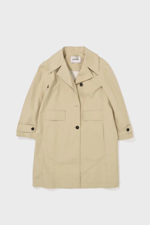 LOW CLASSIC  奶油黄/湖蓝色双口袋弧形风衣 商品图3