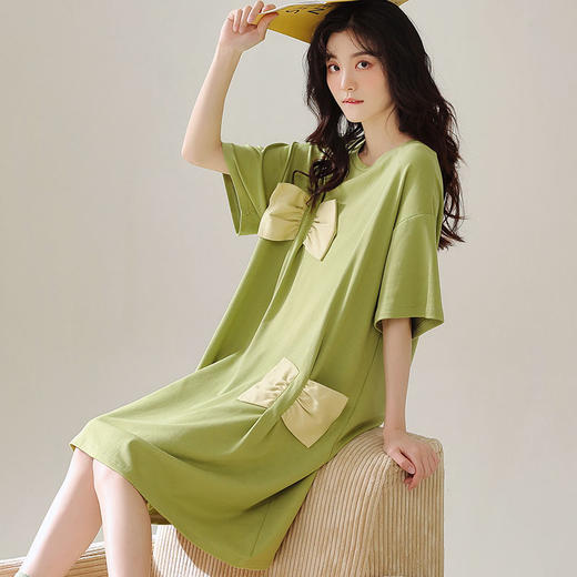 连衣裙新款棉睡裙宽松短袖薄款韩版卡通可爱公主休闲家居服 商品图2