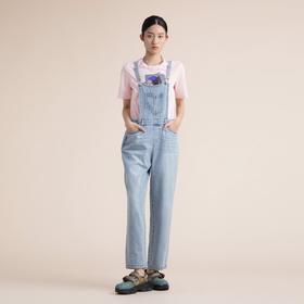 谜底2022夏季新款复古学院风高腰天丝棉背带牛仔裤女222MK0564