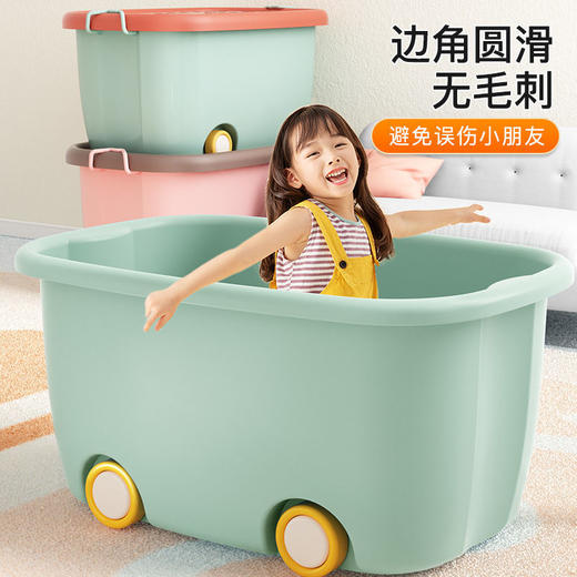 儿童玩具娃娃收纳箱子家用滚轮加厚结实小孩装衣服大号储物整理箱 商品图5
