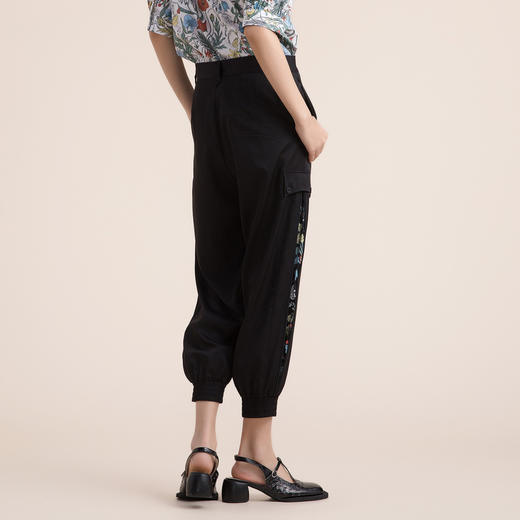 谜底束腿小西裤女2022夏季新款舒适冰感莱赛尔休闲长裤222MK0713 商品图2