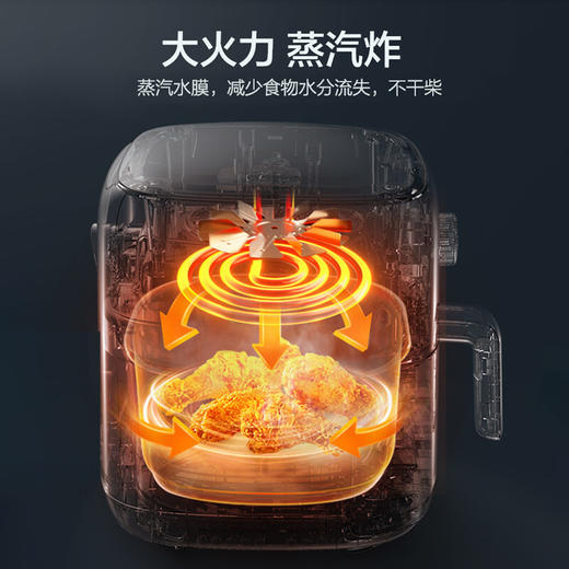 苏泊尔（SUPOR） 3.5L大容量 蒸汽嫩炸 1300W大功率 冷热风双循环系统空气炸锅 ZMD安心系列 KJ35D701 商品图2