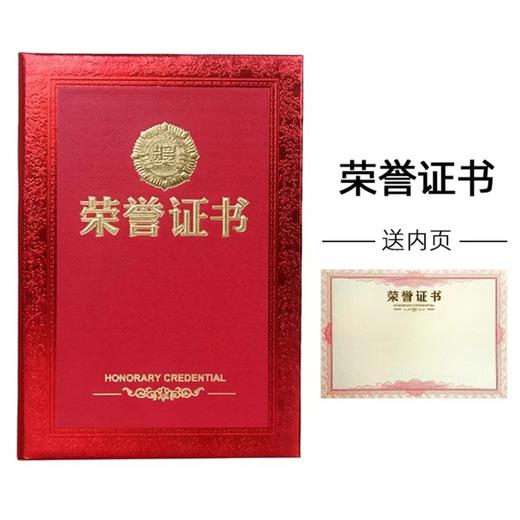 加厚特种纸浮雕烫金荣誉证书12开8开6开 商品图1