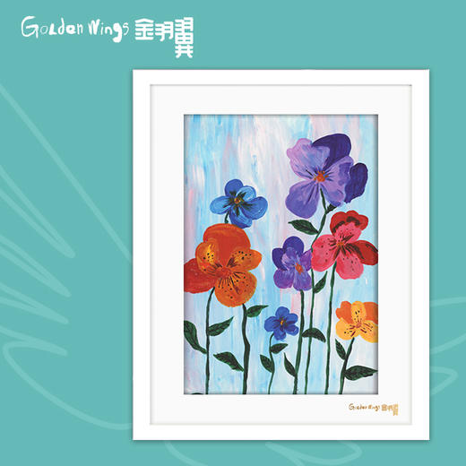 装饰画 《蝴蝶花花》傅一然 金羽翼残障小艺术家手绘作品 复制画/原画 商品图0