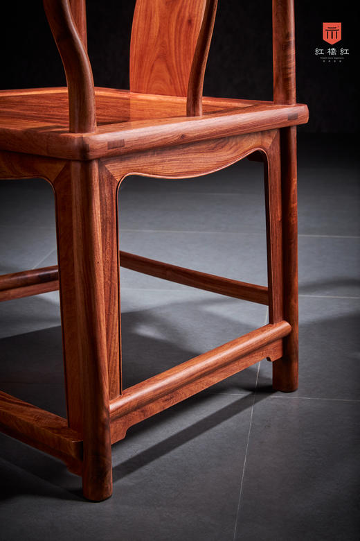 红桥红  家具严选  缅甸花梨（大果紫檀）【宝蕴楼扇形 南官帽椅三件套】 商品图8