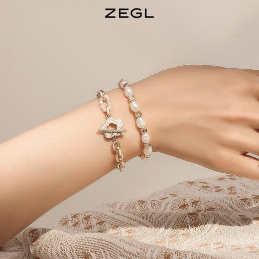 ZEGL设计师闺蜜系列淡水珍珠棋盘格手链女生ins小众设计夏季手饰 商品图2