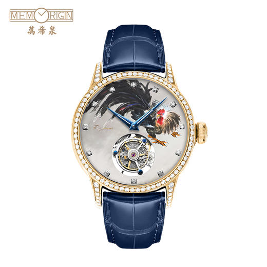 MEMORIGIN万希泉吉利彩鸡陀飞轮男吕良伟腕表黄金钻石女机械手表 商品图0