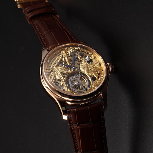 MEMORIGIN万希泉生肖系列鸡腕表男陀飞轮机械表真皮镂空男士手表 商品图1