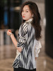 法式白色斑马纹衬衫女夏季薄款设计感长袖衬衣2022新款上衣 商品缩略图2