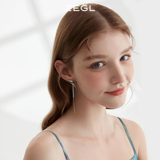 ZEGL设计师浮生若梦系列液态蝴蝶耳环女夏设计感耳钉925银针耳饰 商品图4
