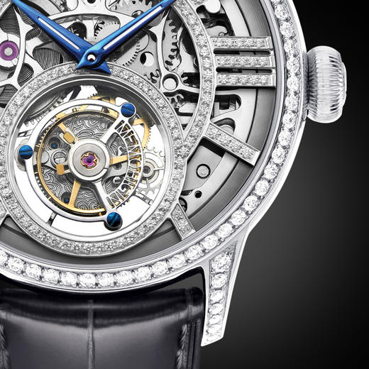 MEMORIGIN万希泉纯钻尊贵系列陀飞轮真皮腕表情侣钻石表机械手表 商品图4