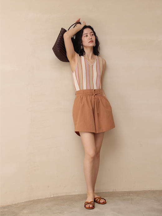 HeyDress宽松短裤女夏季新款高腰系带设计休闲中裤阔腿五分裤子 商品图4