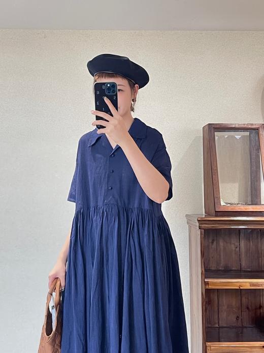 KHADI&CO 衬衫领短袖皱褶连衣裙 商品图8