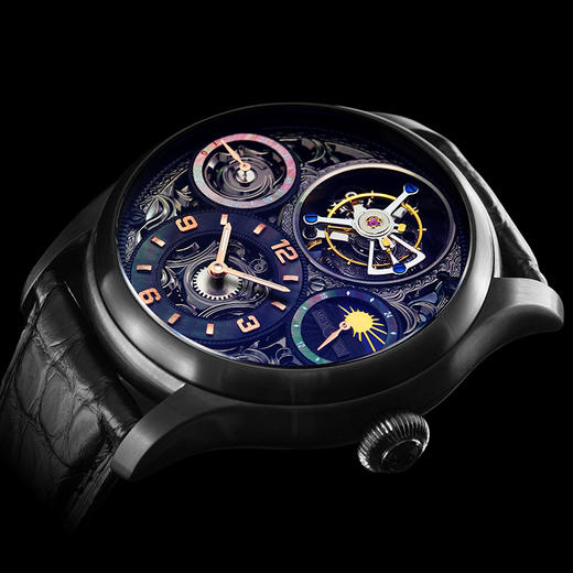 MEMORIGIN万希泉星空传奇系列男士陀飞轮腕表真皮镂空机械男手表 商品图3