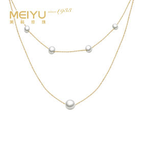 美裕 【双向奔赴】银925淡水珍珠吊珠链 6-6.5mm白 105636