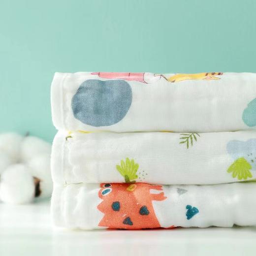 棉花树纯棉纱布印花方巾3条装MR008#26cm*26cm 商品图0