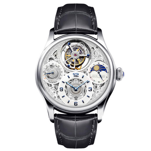 MEMORIGIN万希泉星空传奇系列男士陀飞轮腕表真皮镂空机械男手表 商品图1