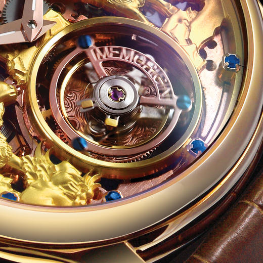 MEMORIGIN万希泉生肖系列羊腕表男陀飞轮机械表男士真皮镂空手表 商品图2